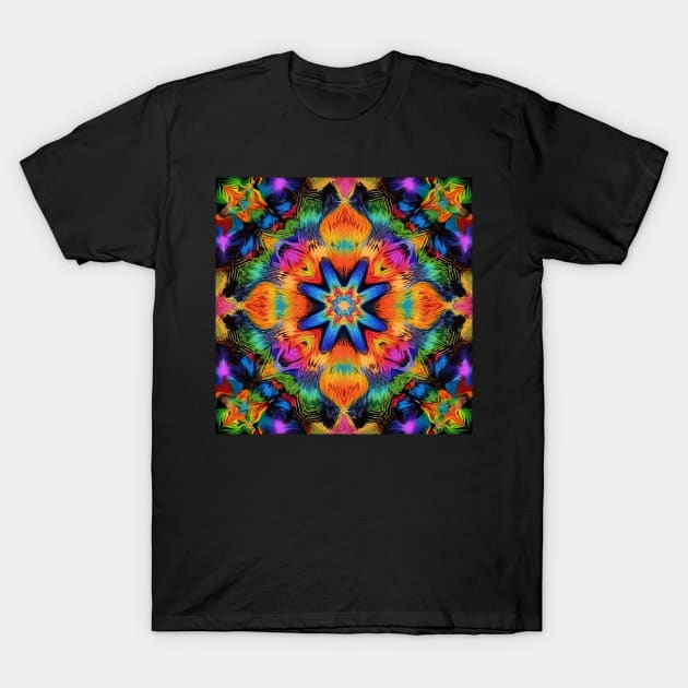 Meditate Kaleidoscope Mandala Pattern T-Shirt by craftydesigns